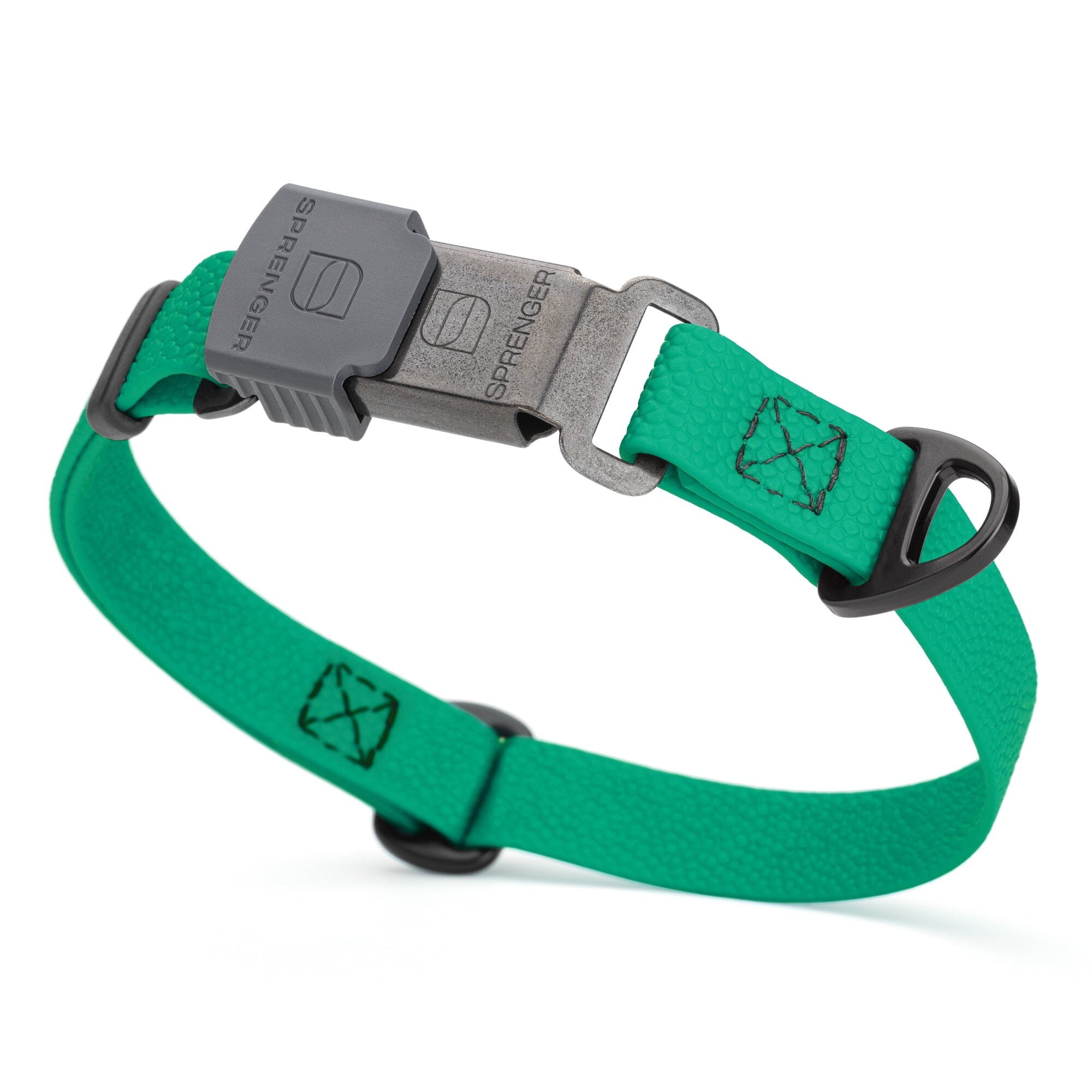 Dogline Pebble Emboss Biothane Dog Collar with Herm Sprenger Stainless Steel ClicLock Buckle by Dogline