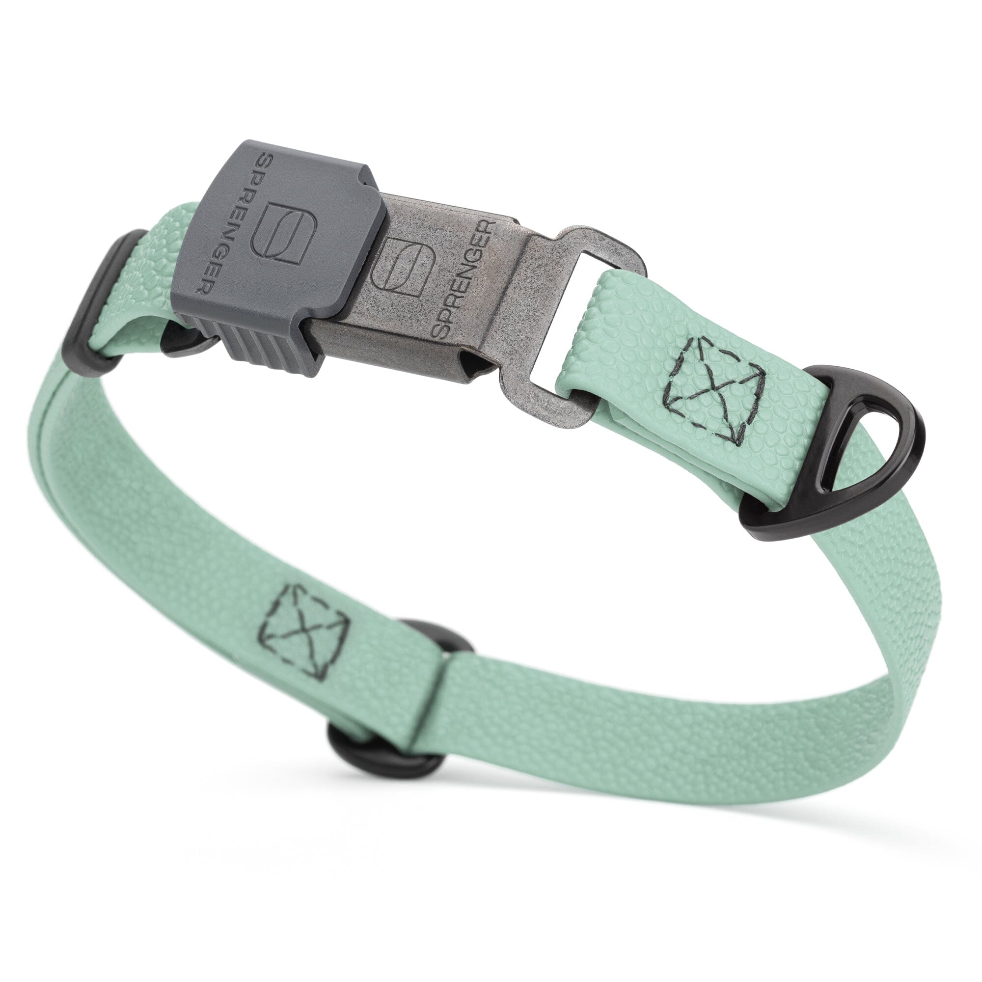 Dogline Pebble Emboss Biothane Dog Collar with Herm Sprenger Stainless Steel ClicLock Buckle by Dogline