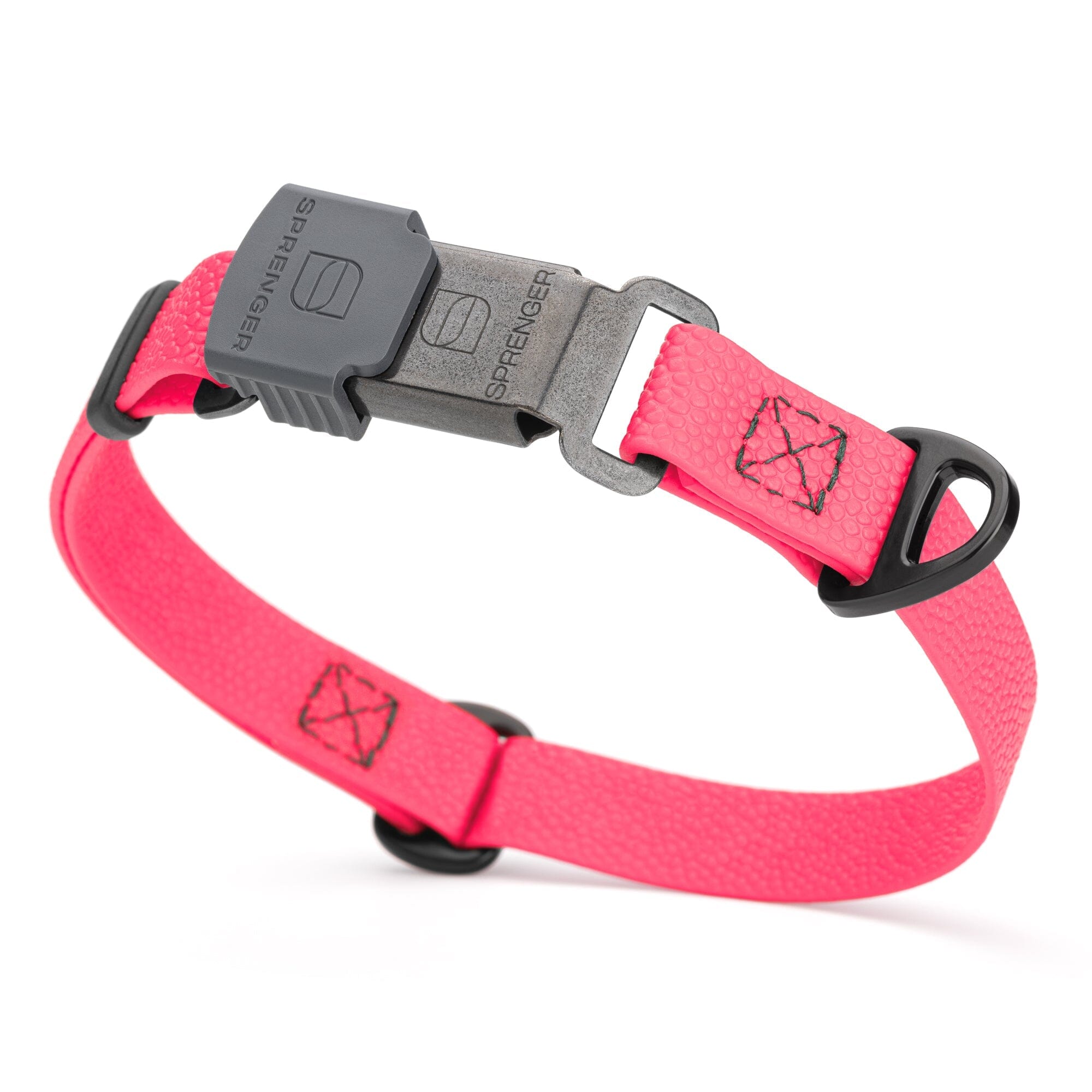 Dogline Pebble Emboss Biothane Dog Collar with Herm Sprenger Stainless Steel ClicLock Buckle by Dogline