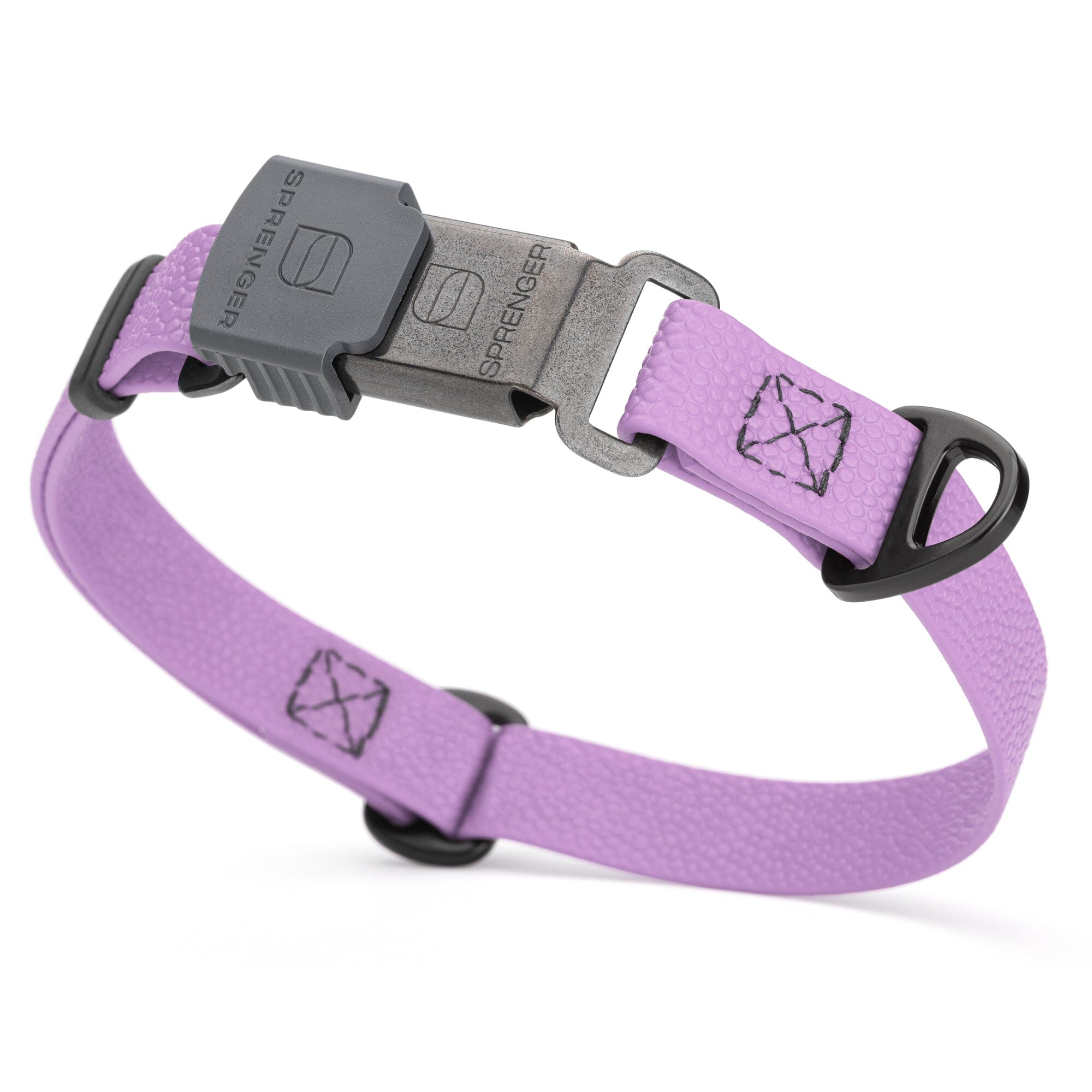 Dogline Pebble Emboss Biothane Dog Collar with Herm Sprenger Stainless Steel ClicLock Buckle by Dogline