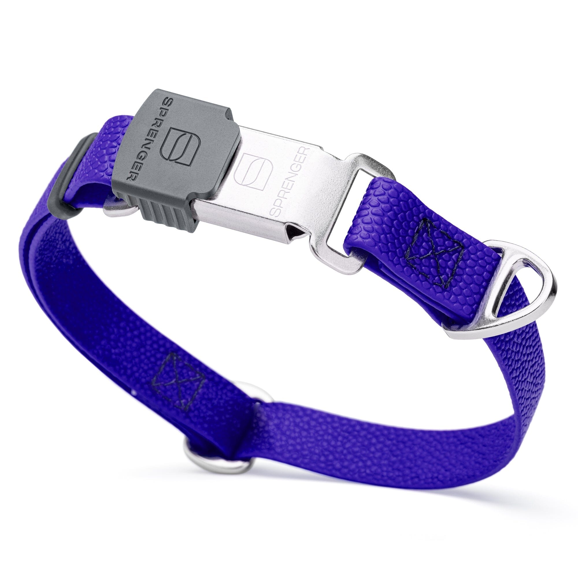 Dogline Pebble Emboss Biothane Dog Collar with Herm Sprenger Stainless Steel ClicLock Buckle by Dogline