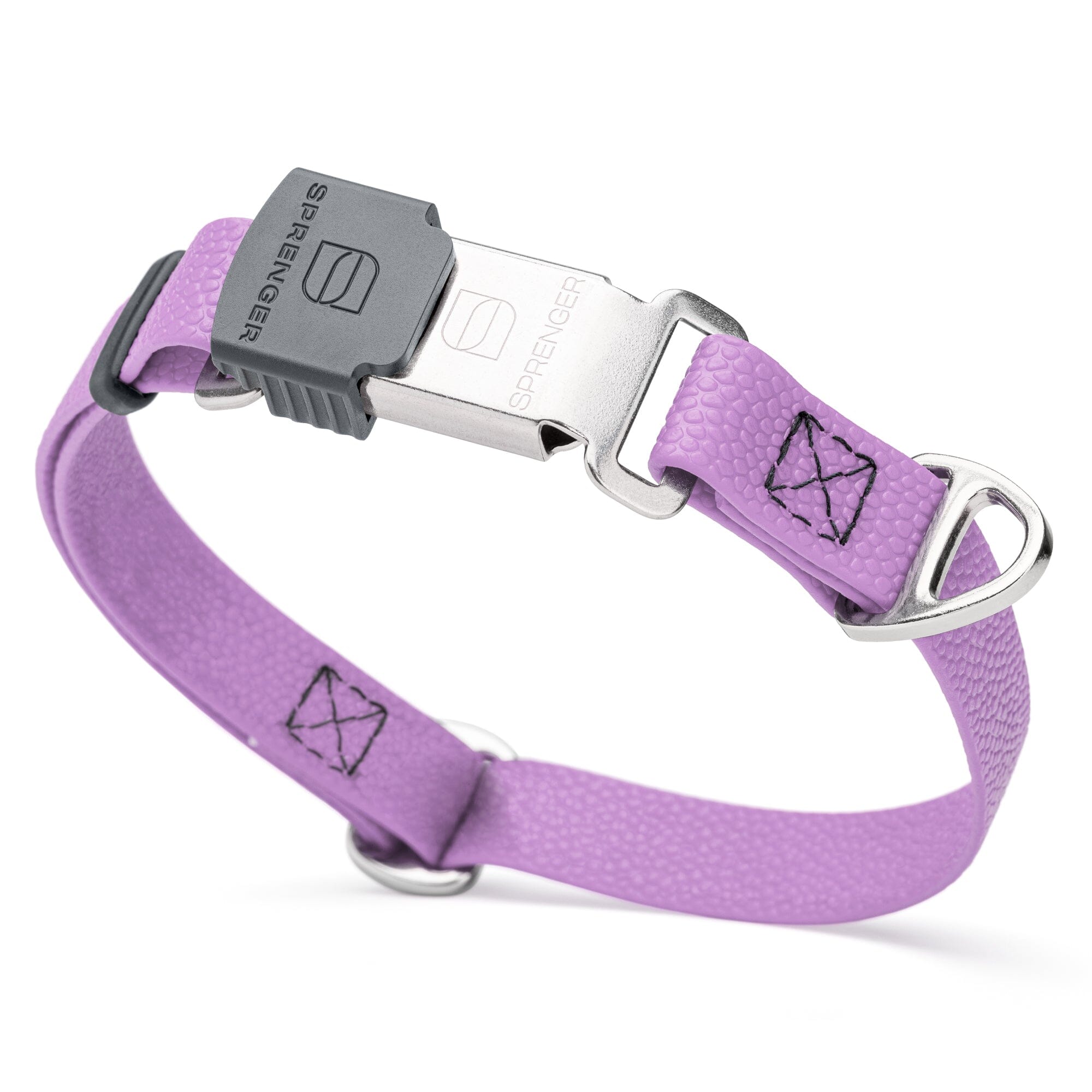 Dogline Pebble Emboss Biothane Dog Collar with Herm Sprenger Stainless Steel ClicLock Buckle by Dogline