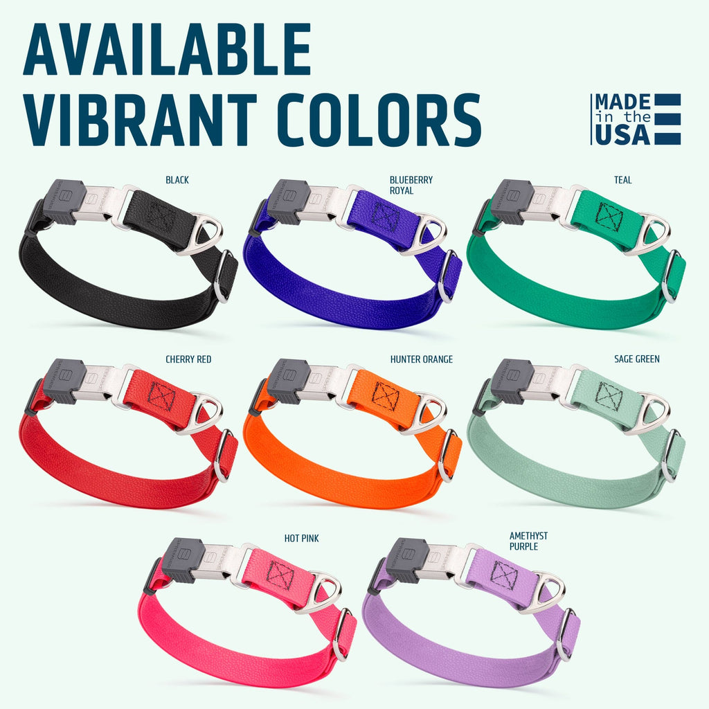 Dogline Pebble Emboss Biothane Dog Collar with Herm Sprenger Stainless Steel ClicLock Buckle by Dogline