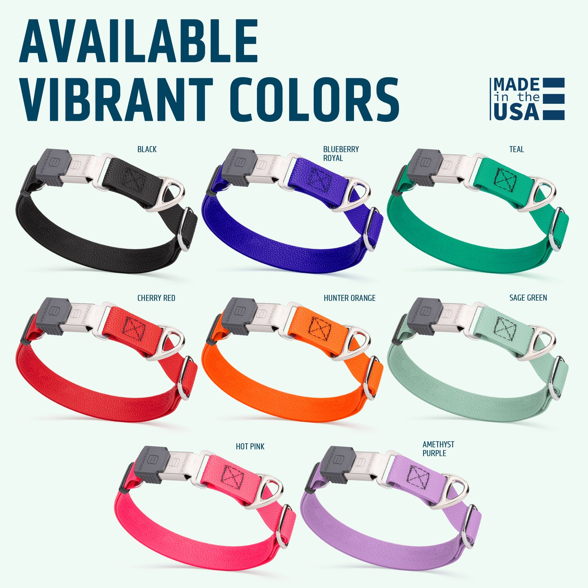 Dogline Pebble Emboss Biothane Dog Collar with Herm Sprenger Stainless Steel ClicLock Buckle by Dogline