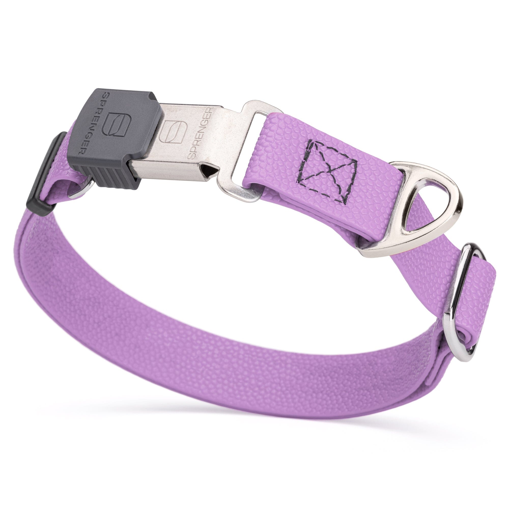 Dogline Pebble Emboss Biothane Dog Collar with Herm Sprenger Stainless Steel ClicLock Buckle by Dogline