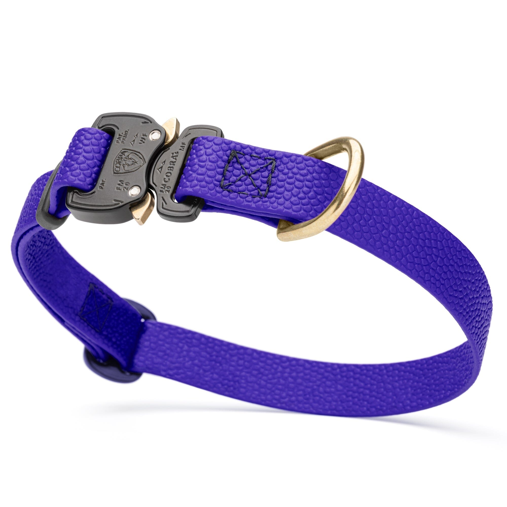 Dogline Pebble Emboss BioThane Dog Collar with Heavy Duty Cobra Buckle by Dogline