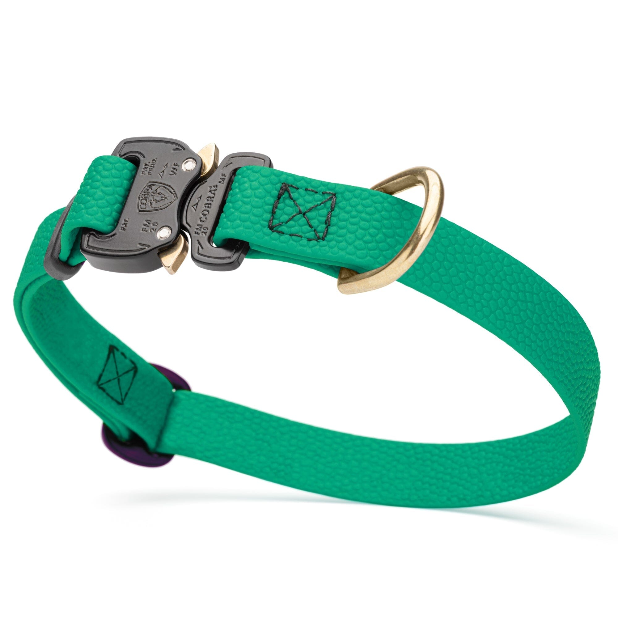 Dogline Pebble Emboss BioThane Dog Collar with Heavy Duty Cobra Buckle by Dogline