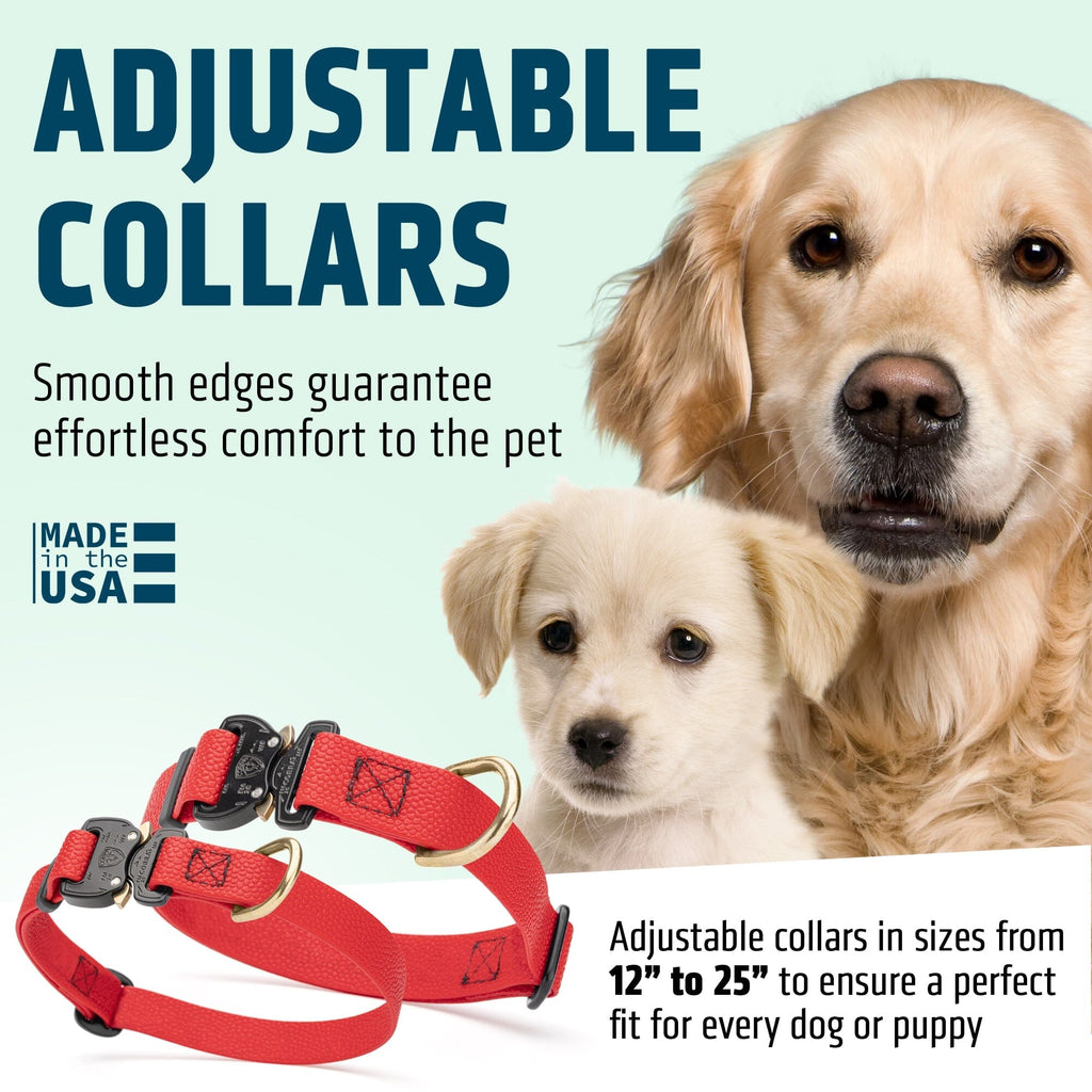 Dogline Pebble Emboss BioThane Dog Collar with Heavy Duty Cobra Buckle by Dogline