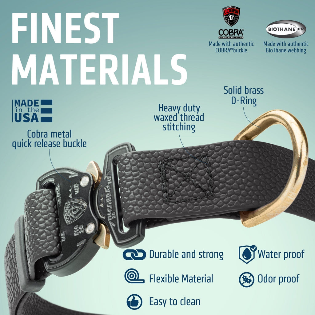 Dogline Pebble Emboss BioThane Dog Collar with Heavy Duty Cobra Buckle by Dogline