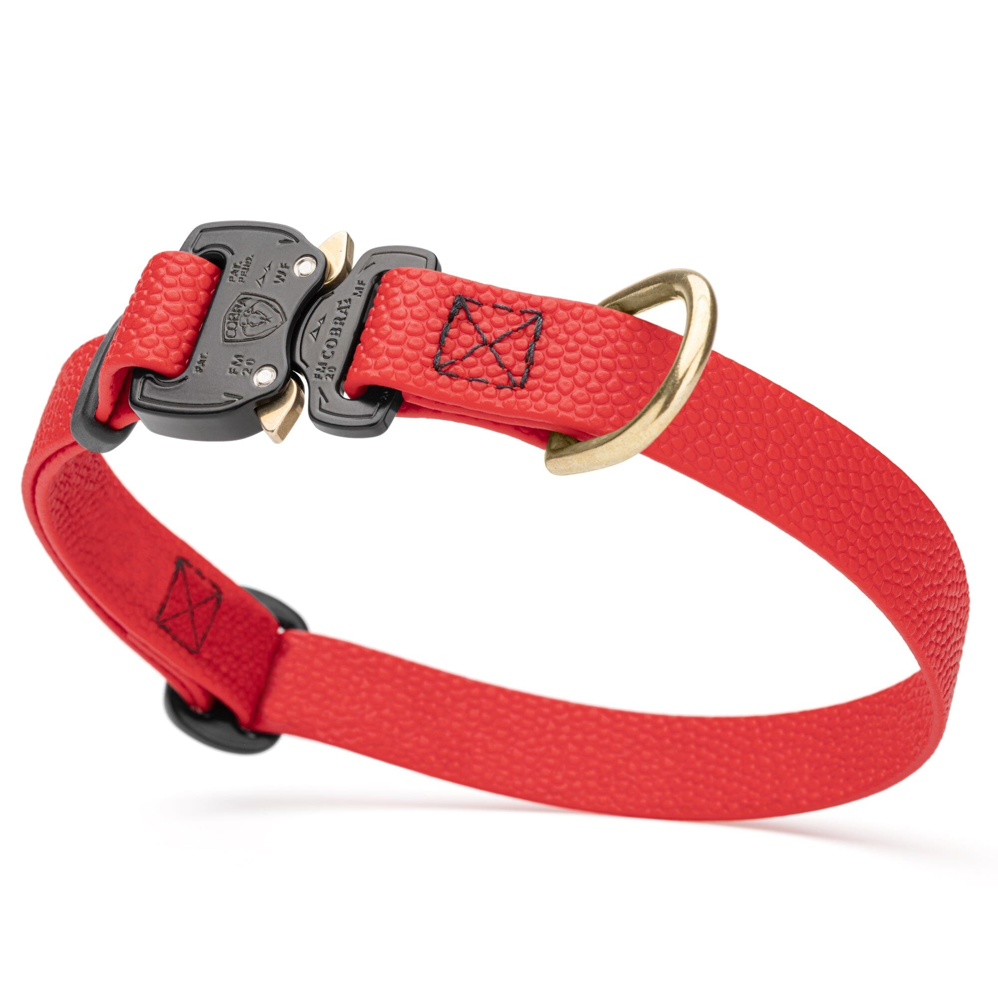Dogline Pebble Emboss BioThane Dog Collar with Heavy Duty Cobra Buckle by Dogline
