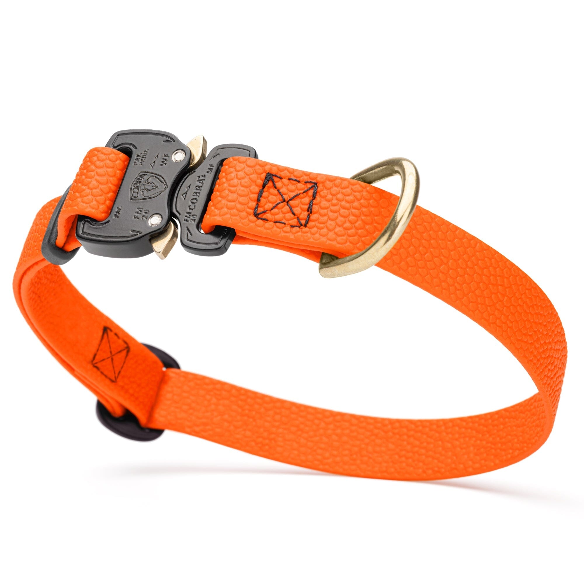 Dogline Pebble Emboss BioThane Dog Collar with Heavy Duty Cobra Buckle by Dogline