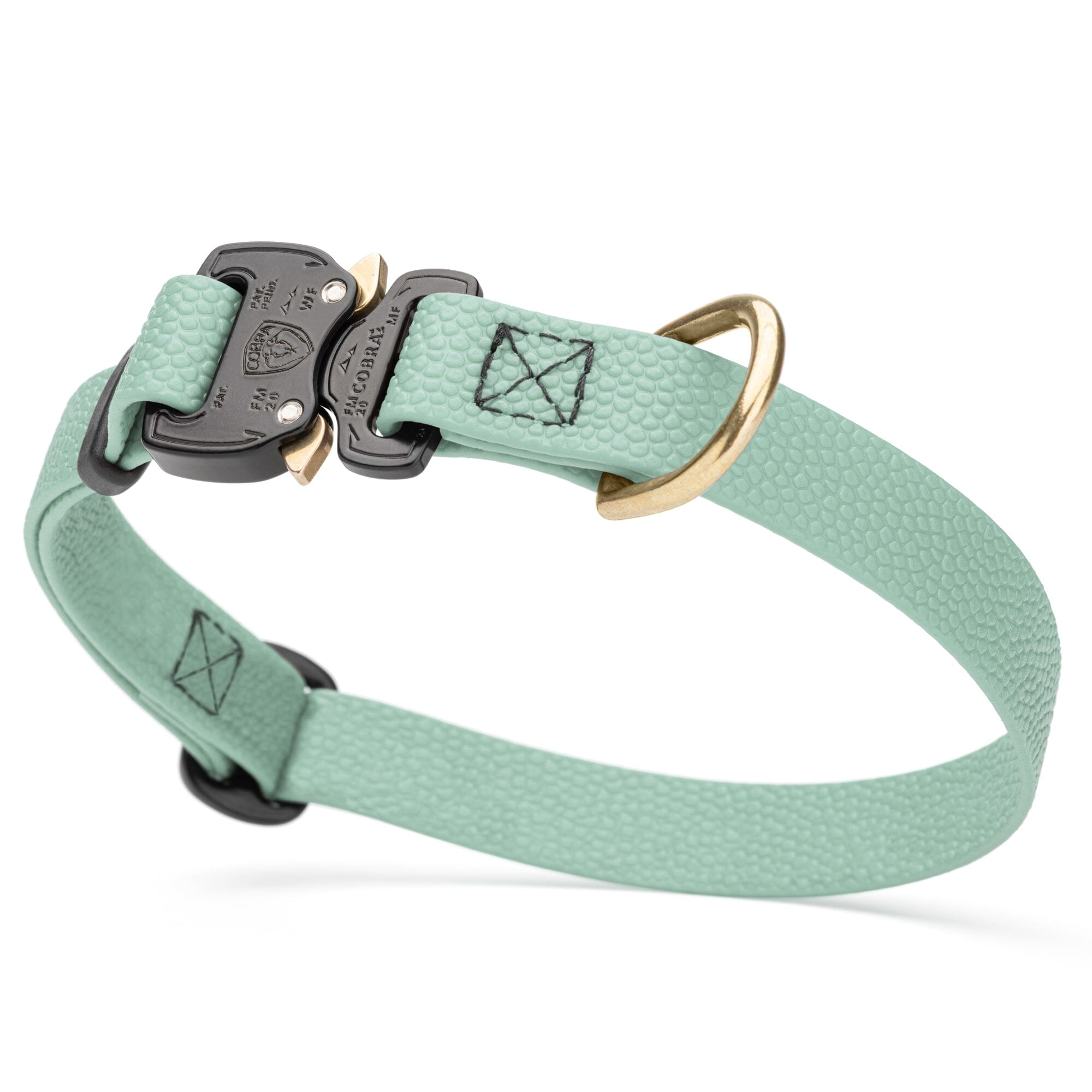 Dogline Pebble Emboss BioThane Dog Collar with Heavy Duty Cobra Buckle by Dogline