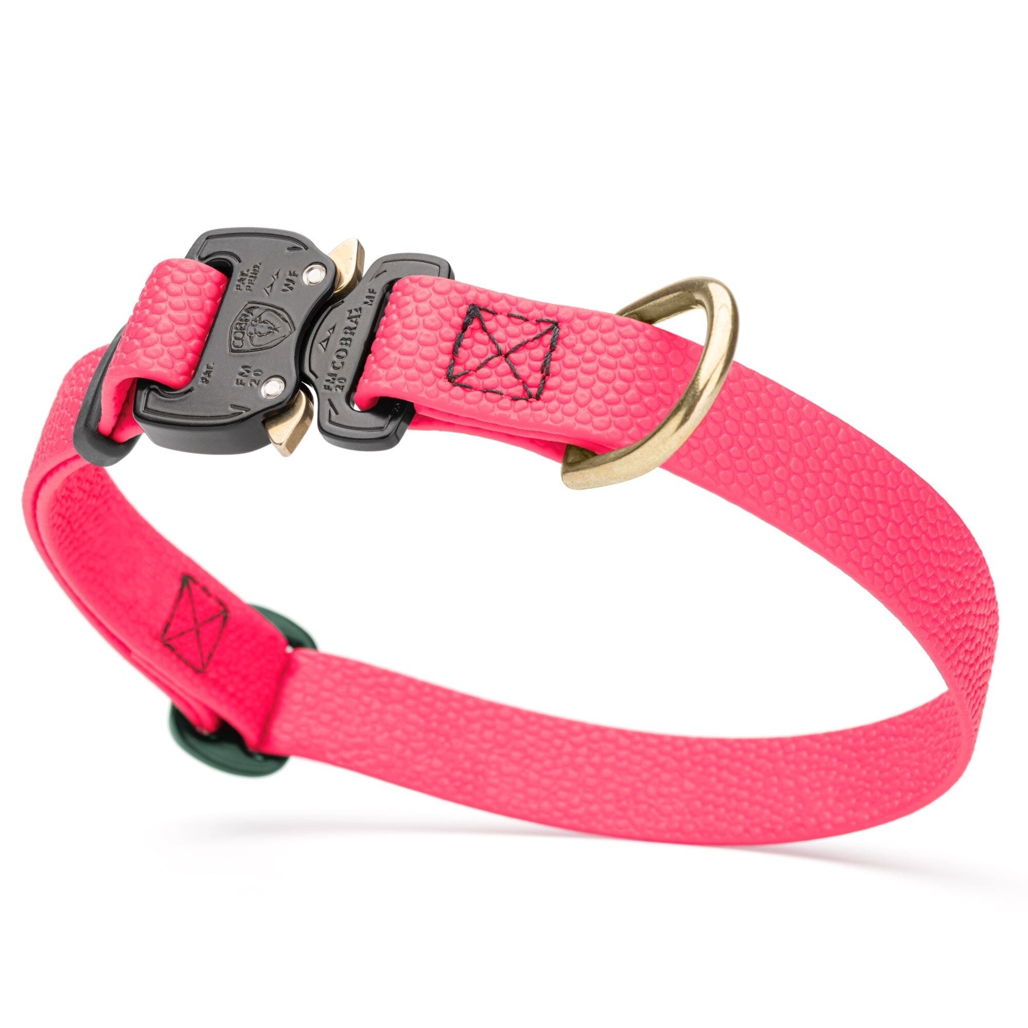 Dogline Pebble Emboss BioThane Dog Collar with Heavy Duty Cobra Buckle by Dogline