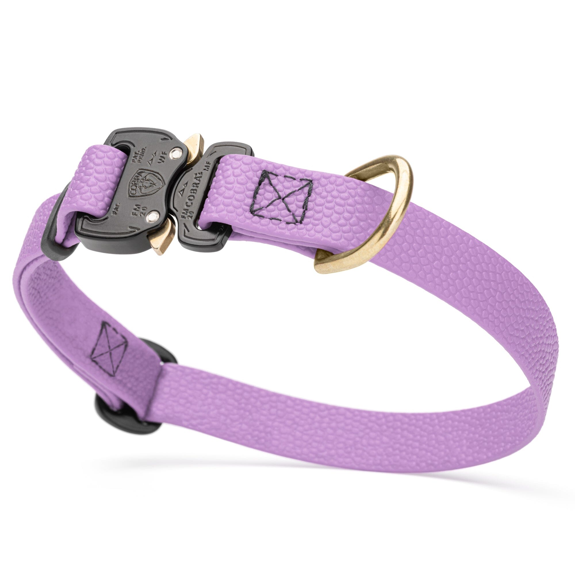 Dogline Pebble Emboss BioThane Dog Collar with Heavy Duty Cobra Buckle by Dogline