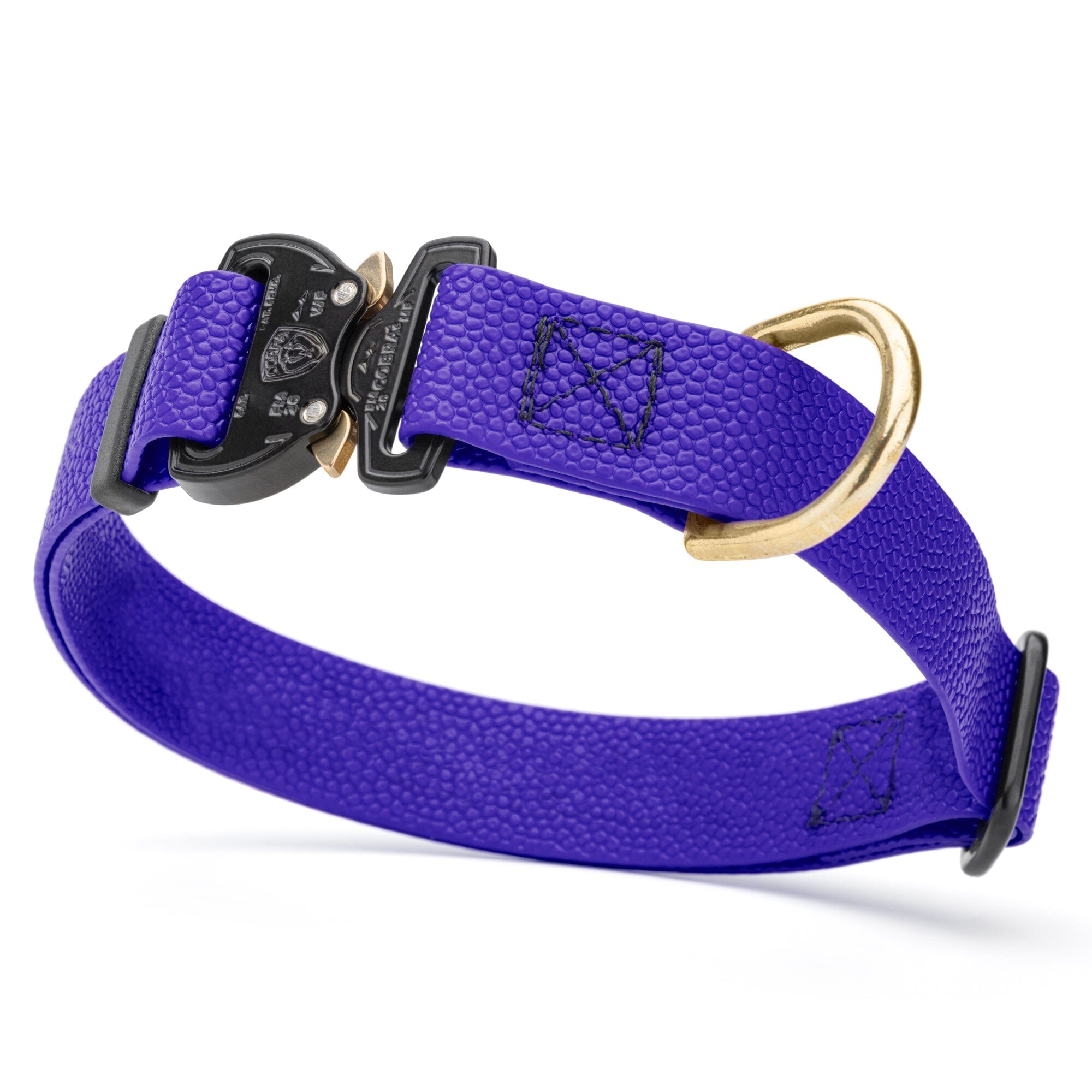 Dogline Pebble Emboss BioThane Dog Collar with Heavy Duty Cobra Buckle by Dogline