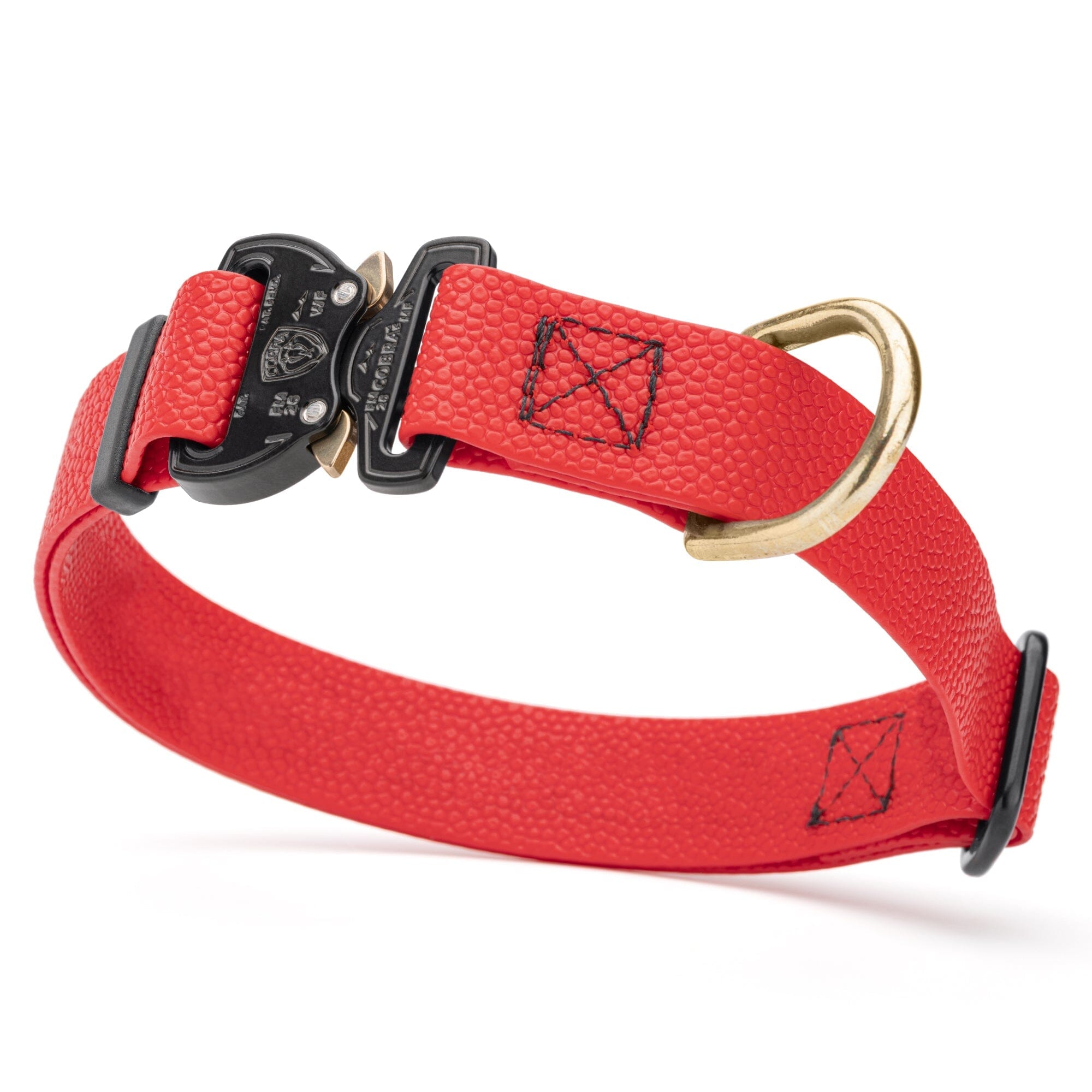 Dogline Pebble Emboss BioThane Dog Collar with Heavy Duty Cobra Buckle by Dogline