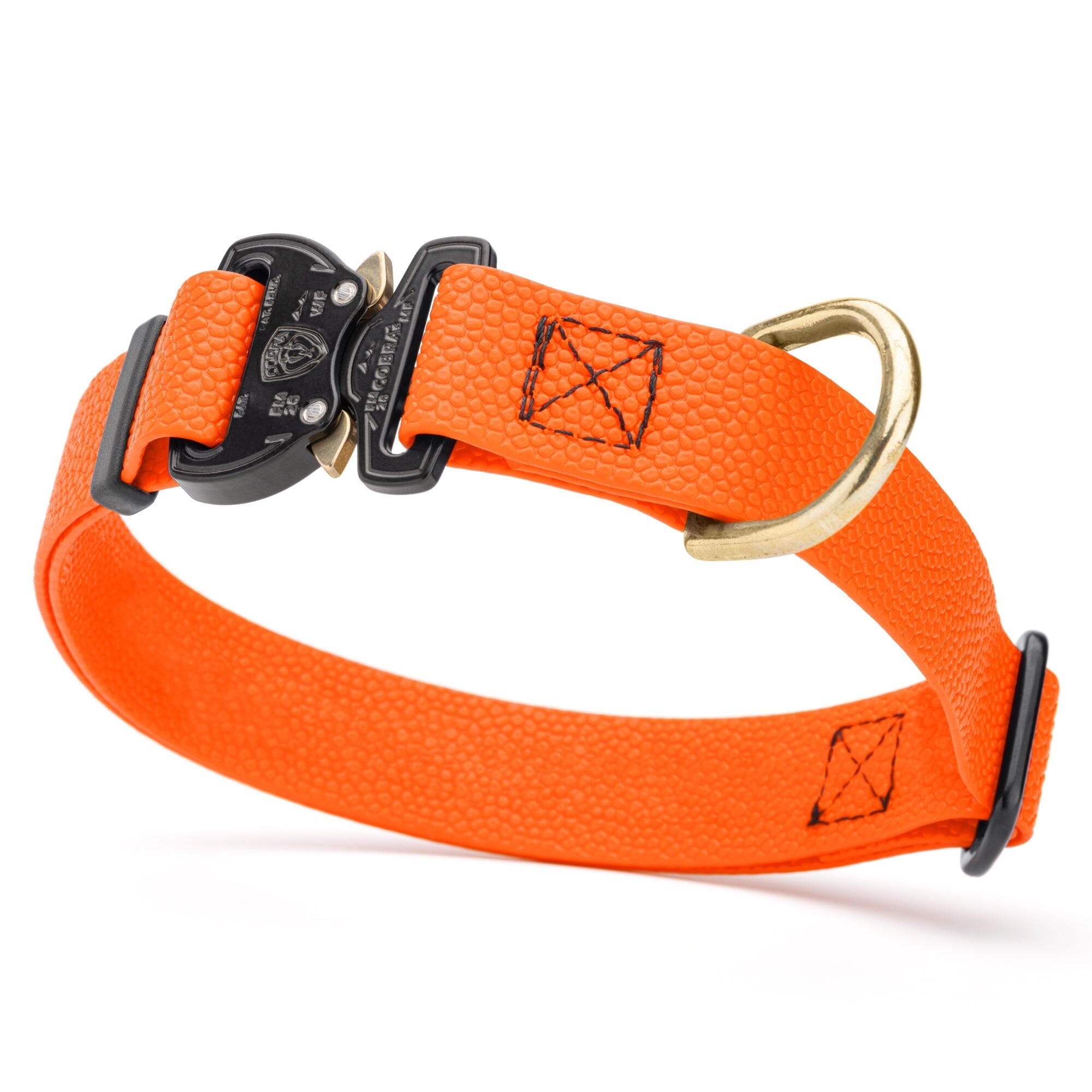 Dogline Pebble Emboss BioThane Dog Collar with Heavy Duty Cobra Buckle by Dogline