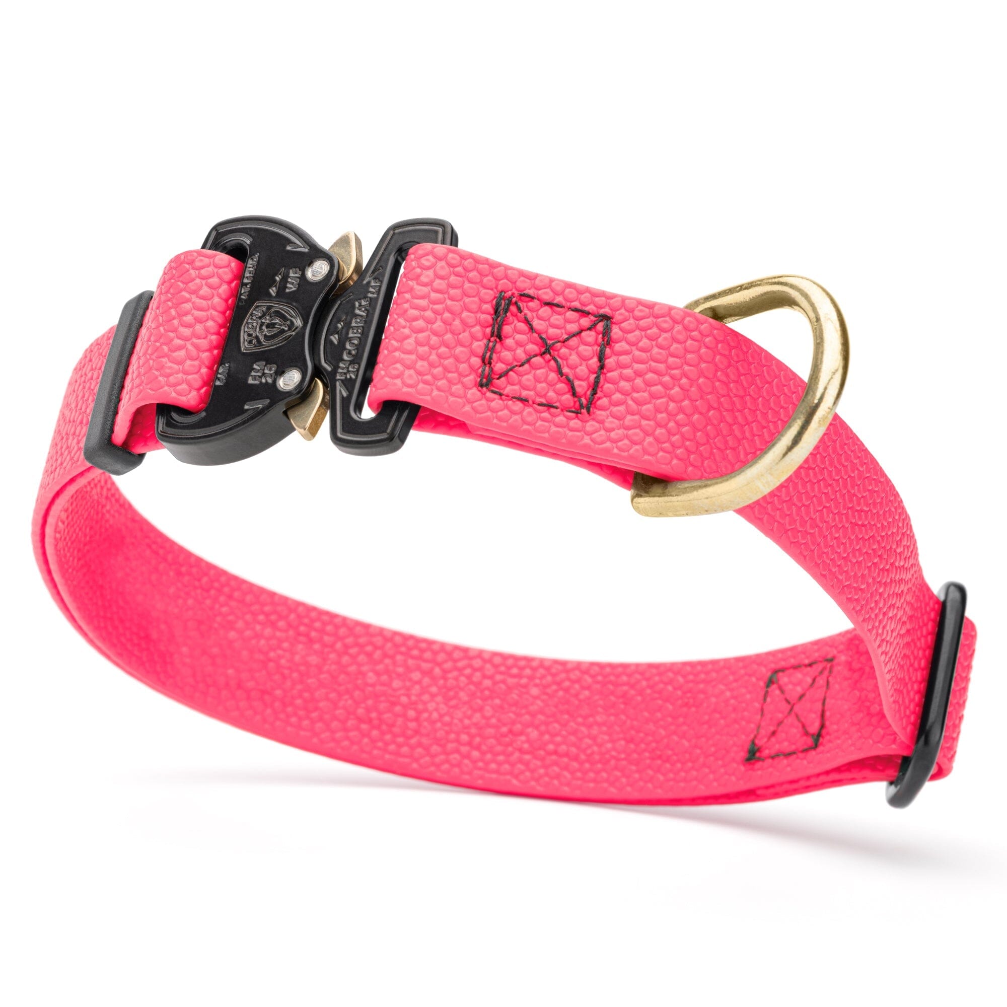 Dogline Pebble Emboss BioThane Dog Collar with Heavy Duty Cobra Buckle by Dogline