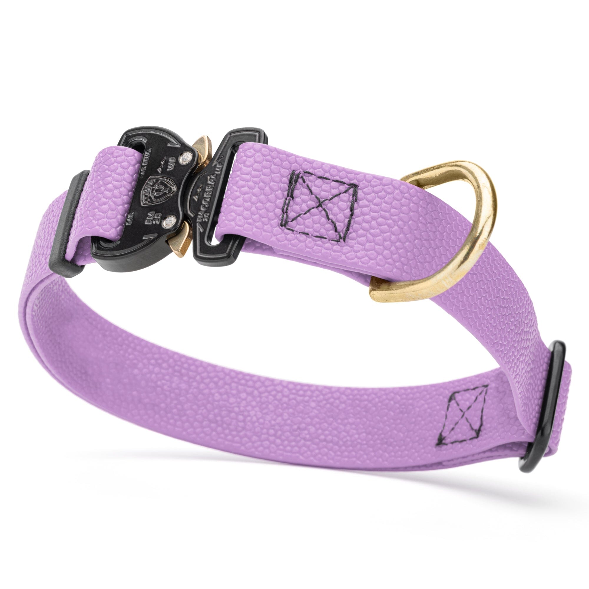 Dogline Pebble Emboss BioThane Dog Collar with Heavy Duty Cobra Buckle by Dogline
