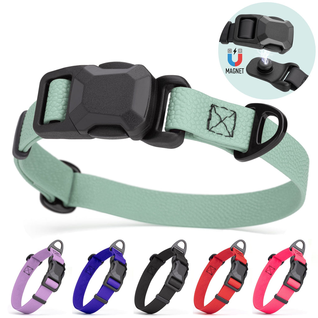 Dogline Pebble Emboss Biothane Dog Collar with Magnetic Buckle by Dogline