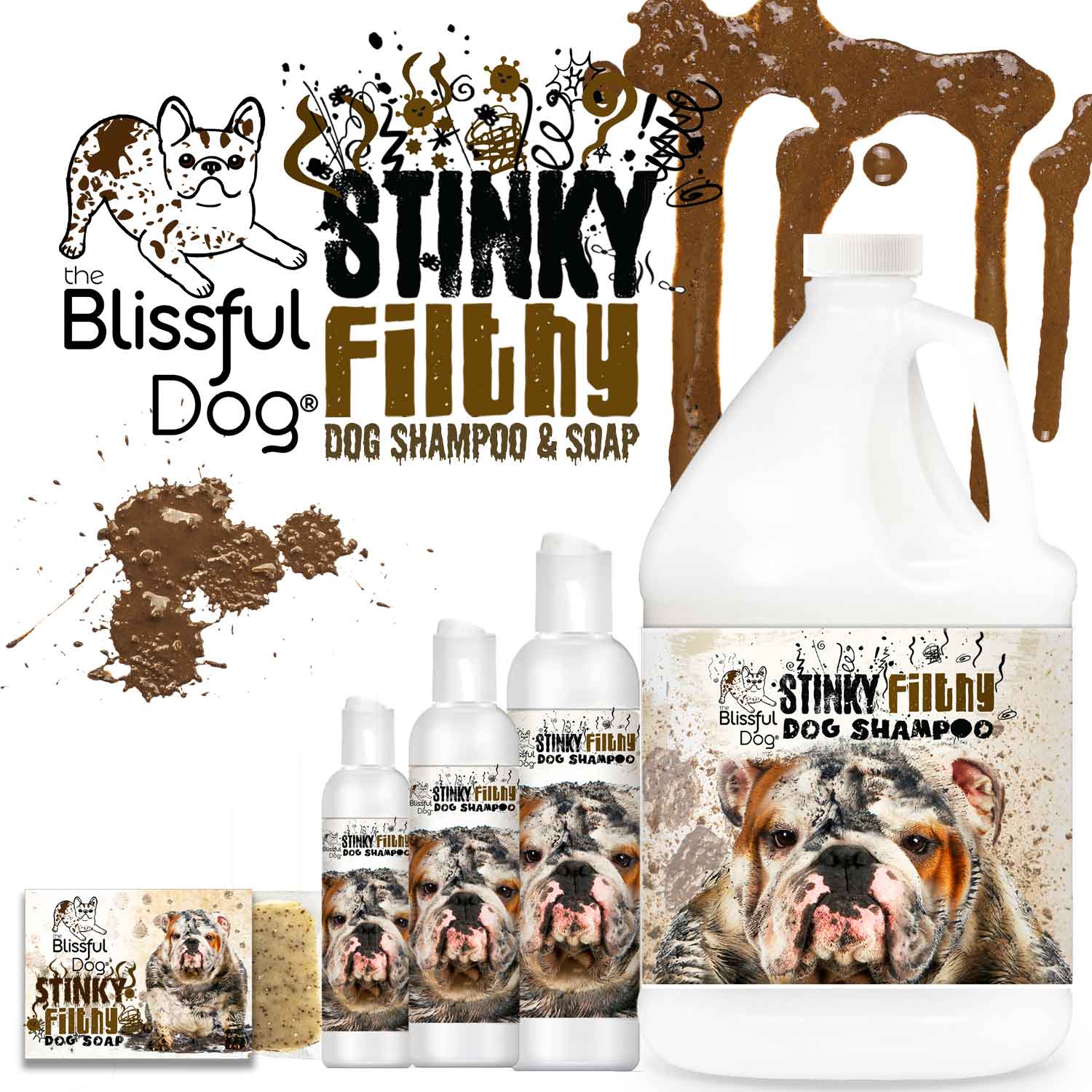 Stinky Filthy Dog Shampoo & Soap by The Blissful Dog