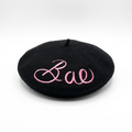 Bae Embroidered Beret in Black by The Bullish Store