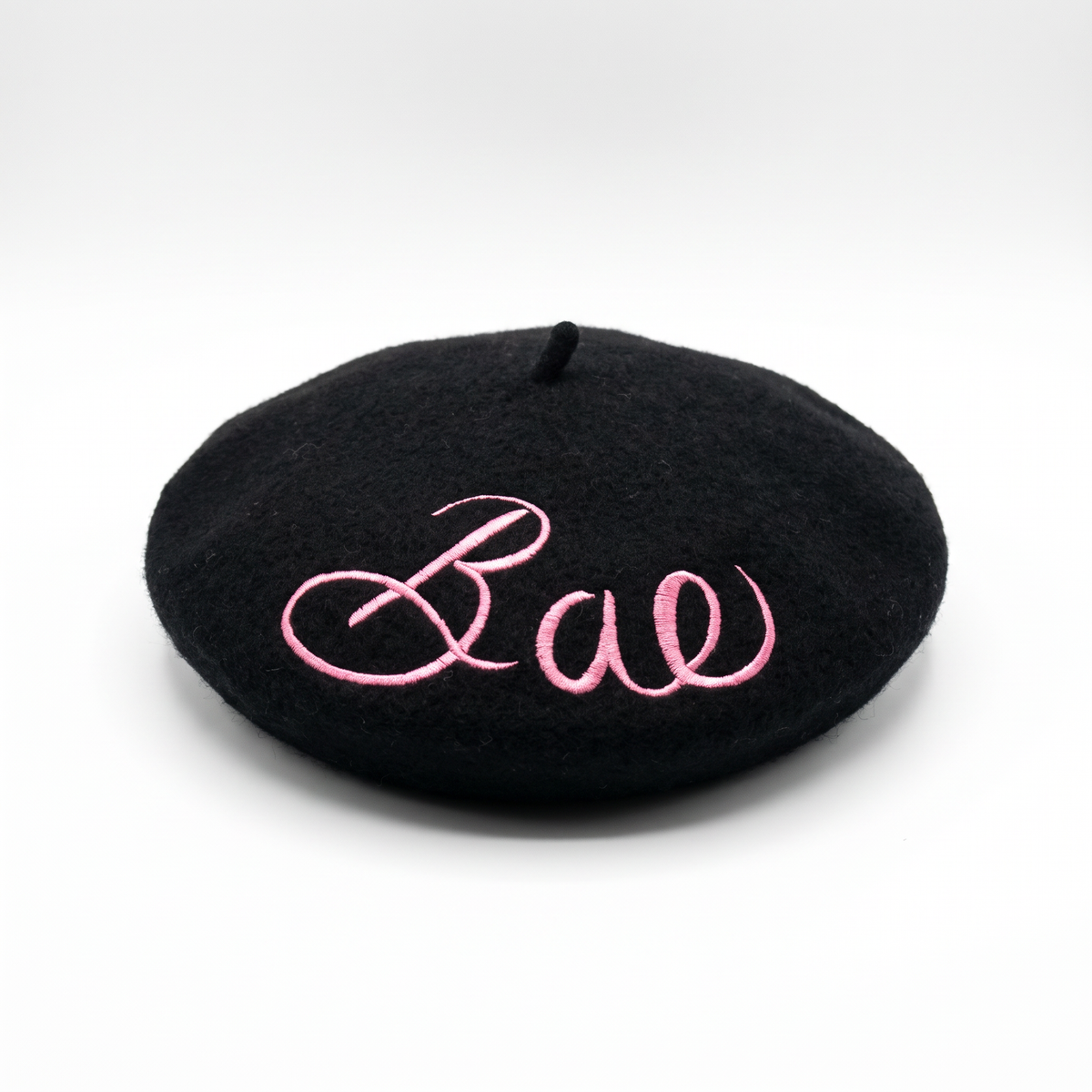 Bae Embroidered Beret in Black by The Bullish Store