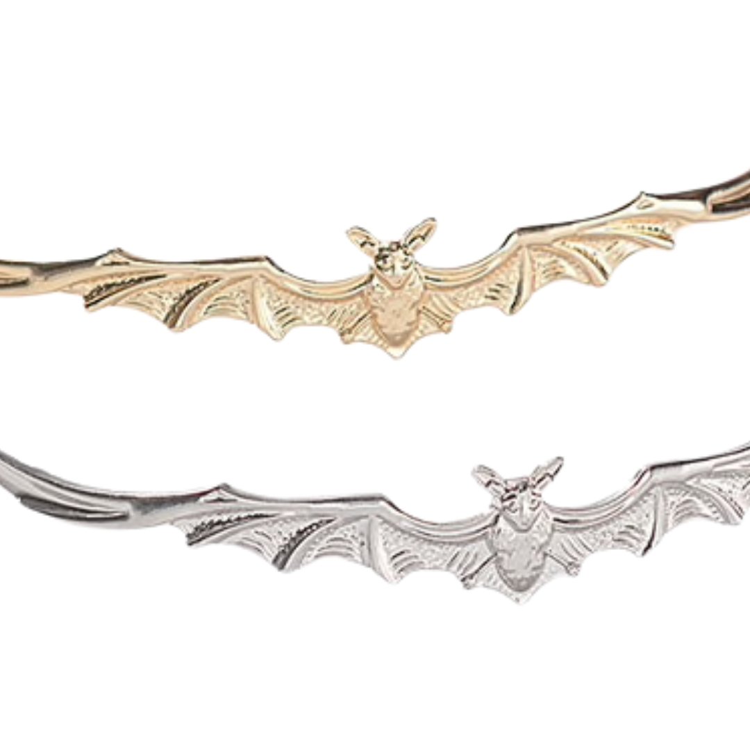 Bat Power Headband Tiara in Silver or Gold | Spooky Headwear Accessory | Halloween, Goth Hairpiece by The Bullish Store
