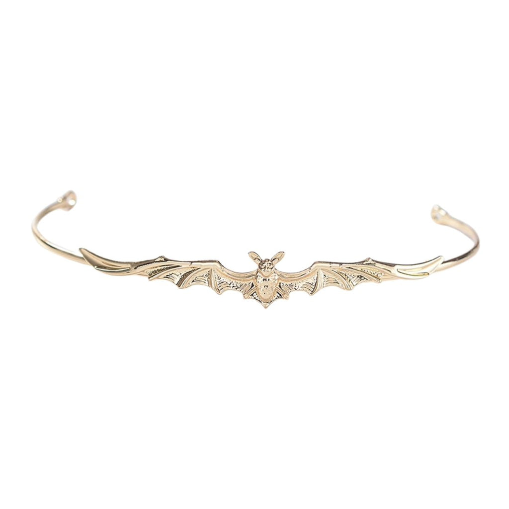 Bat Power Headband Tiara in Silver or Gold | Spooky Headwear Accessory | Halloween, Goth Hairpiece by The Bullish Store