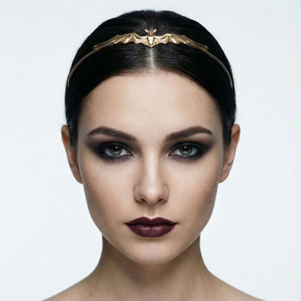 Bat Power Headband Tiara in Silver or Gold | Spooky Headwear Accessory | Halloween, Goth Hairpiece by The Bullish Store