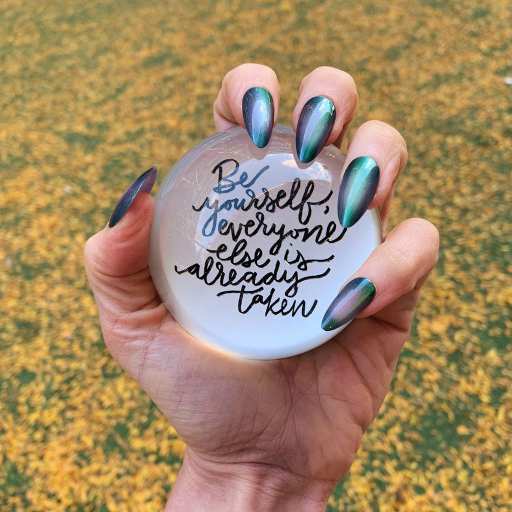 Be Yourself Glass Dome Paperweight | Paper Document Holder | 3" by The Bullish Store