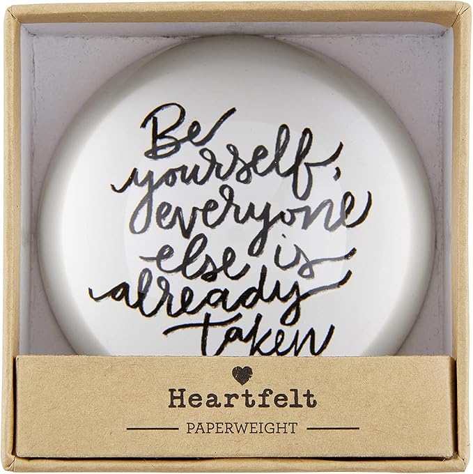 Be Yourself Glass Dome Paperweight | Paper Document Holder | 3" by The Bullish Store