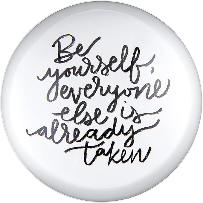 Be Yourself Glass Dome Paperweight | Paper Document Holder | 3" by The Bullish Store