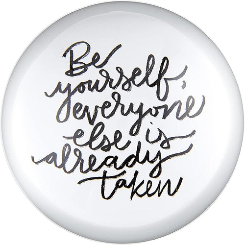Be Yourself Glass Dome Paperweight | Paper Document Holder | 3" by The Bullish Store