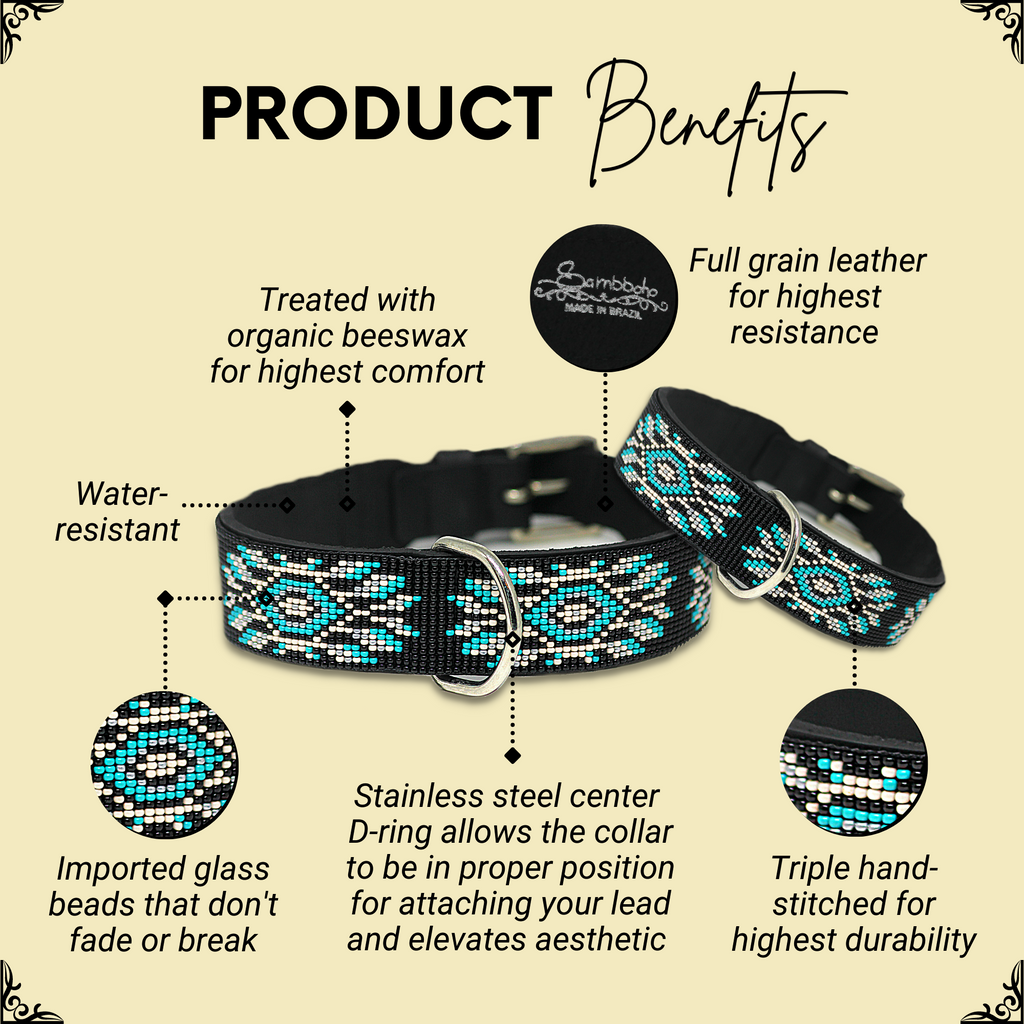 Bora Bora Sambboho dog collar (with center D-ring) by Sambboho