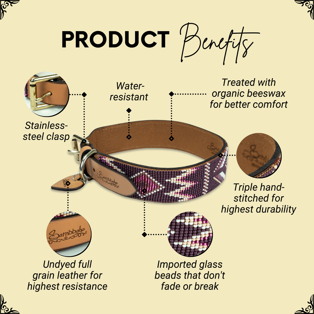Charlotte Sambboho dog collar (made to order) by Sambboho
