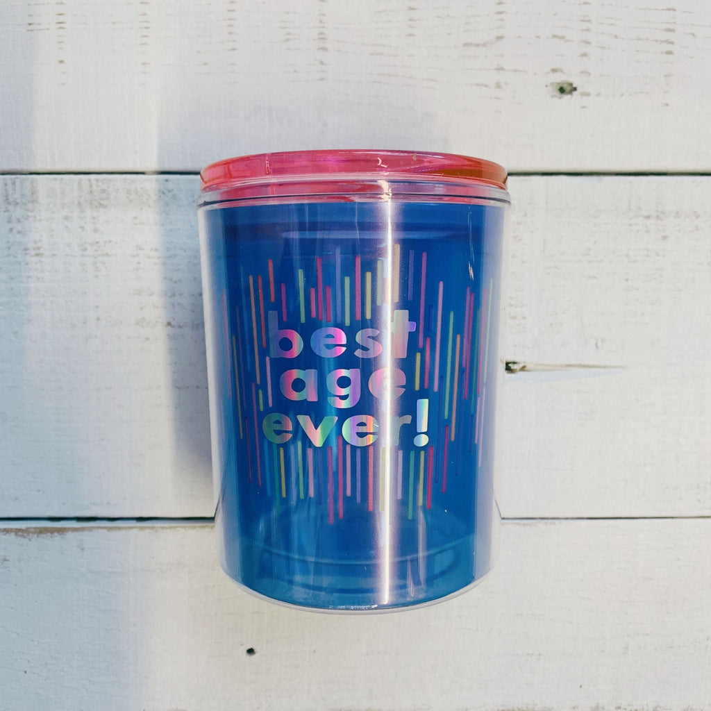 Best Age Ever Birthday Double-Wall Short Tumbler in Blue by The Bullish Store