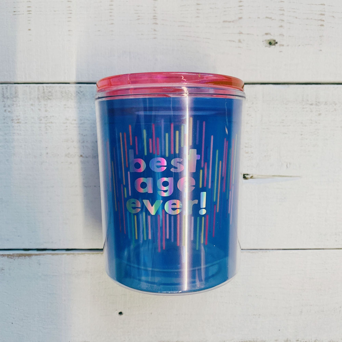 Best Age Ever Birthday Double-Wall Short Tumbler in Blue by The Bullish Store