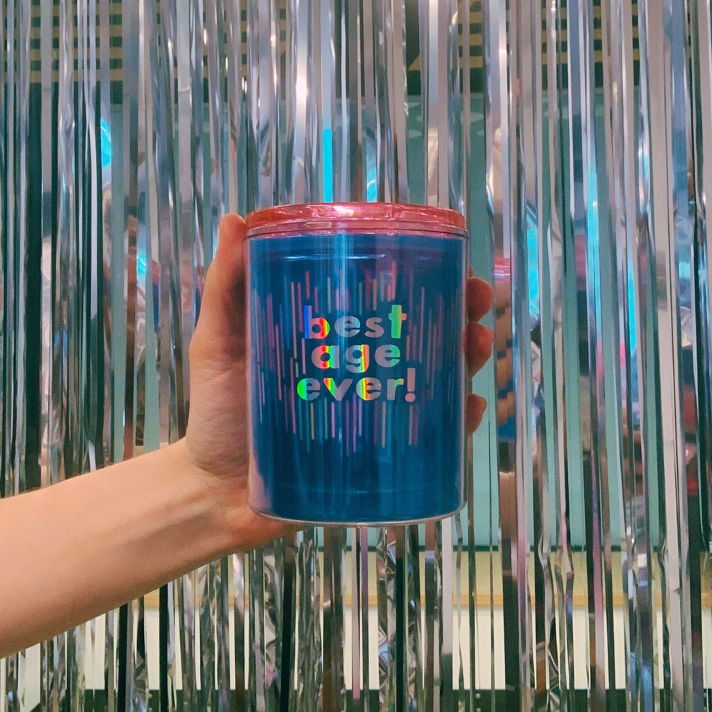 Best Age Ever Birthday Double-Wall Short Tumbler in Blue by The Bullish Store