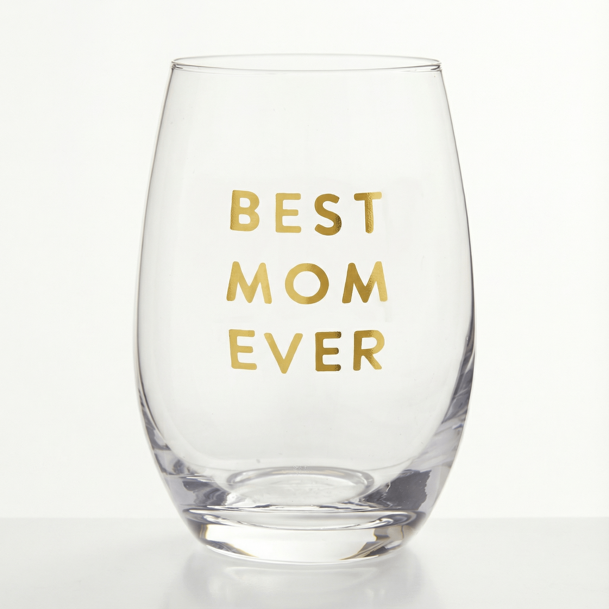 Best Mom Ever Stemless Wine Glass | Crystal Clear Drinkware Gift For Mother's Day | 17 oz by The Bullish Store