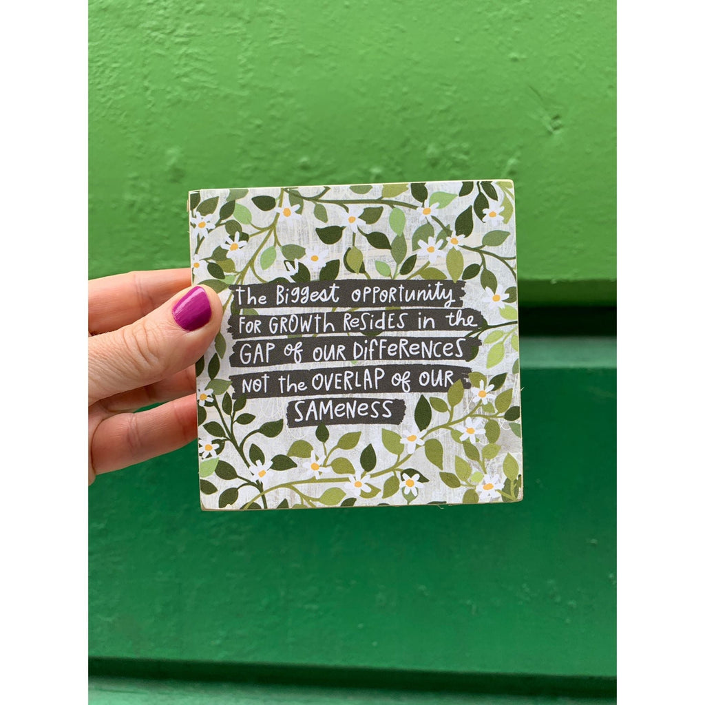 Biggest Opportunity For Growth Inspo Block Sign | 4" x 4" by The Bullish Store