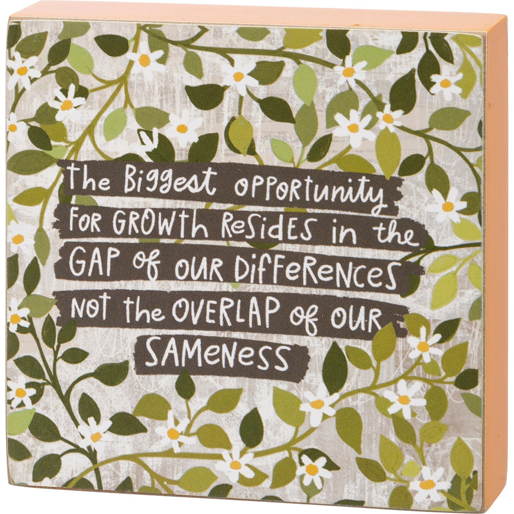 Biggest Opportunity For Growth Inspo Block Sign | 4" x 4" by The Bullish Store