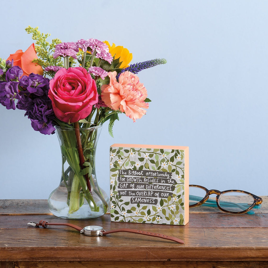 Biggest Opportunity For Growth Inspo Block Sign | 4" x 4" by The Bullish Store