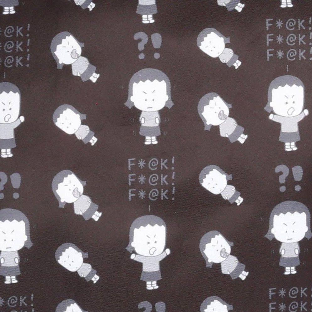 Black "Angry Little Girls F@*K F@*K F@*K" Pattern Tote Cross Body Bag | Sling Handbag | 38" x 32" by The Bullish Store