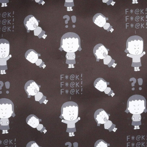 Black "Angry Little Girls F@*K F@*K F@*K" Pattern Tote Cross Body Bag | Sling Handbag | 38" x 32" by The Bullish Store