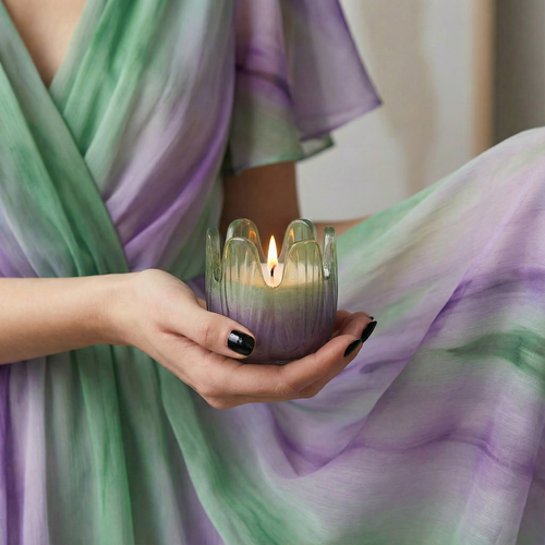 Blossom Candle Collection – Colorful Glass Flower Candles in Multiple Scents & Sizes by The Bullish Store