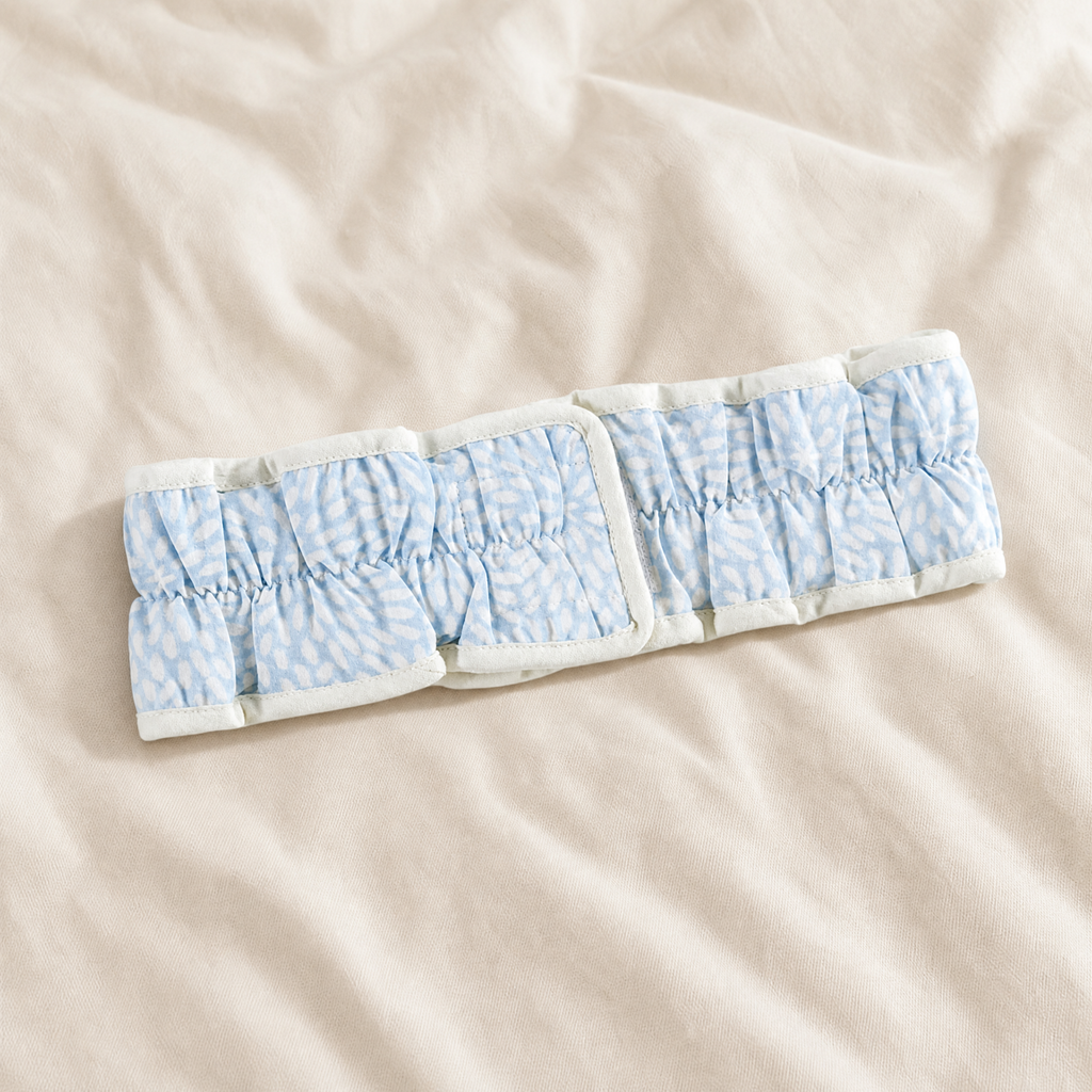 Blue Zinnia Flower Spa Headband | Hair Band for Skincare Facial After Shower by The Bullish Store