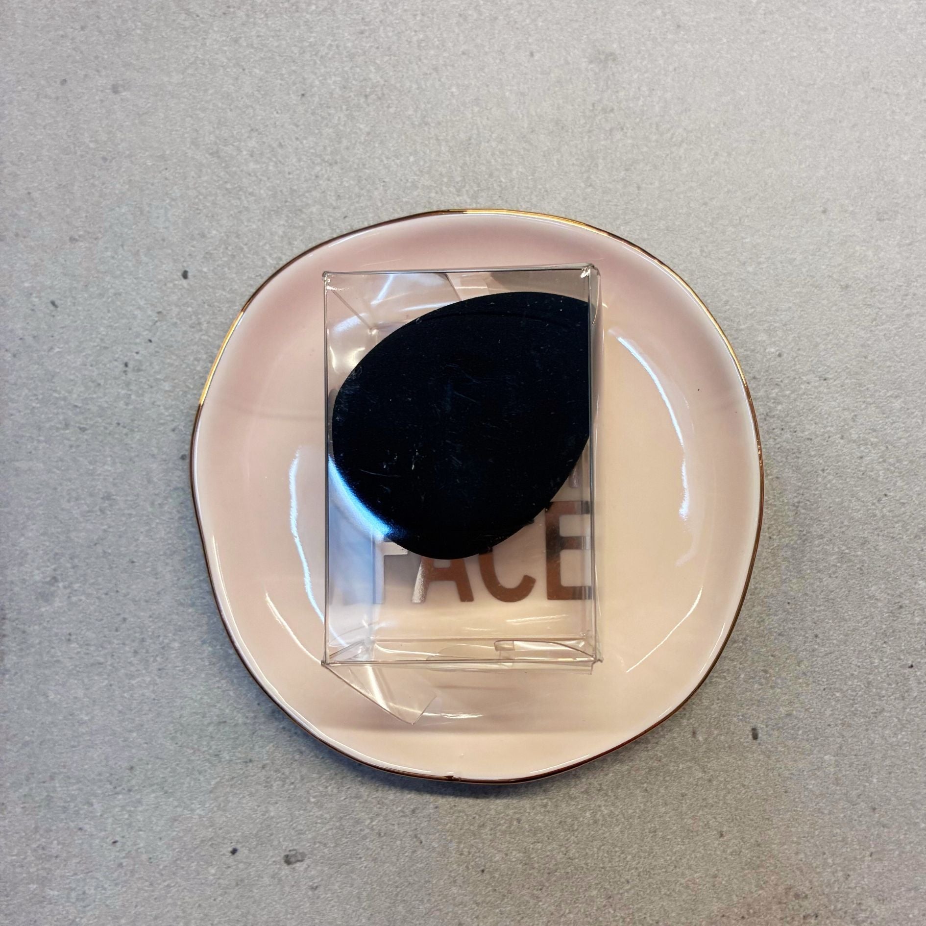 Blush Ceramic Tray with Makeup Sponge Gift Set | Cosmetic Giftable Beauty Tools Set by The Bullish Store