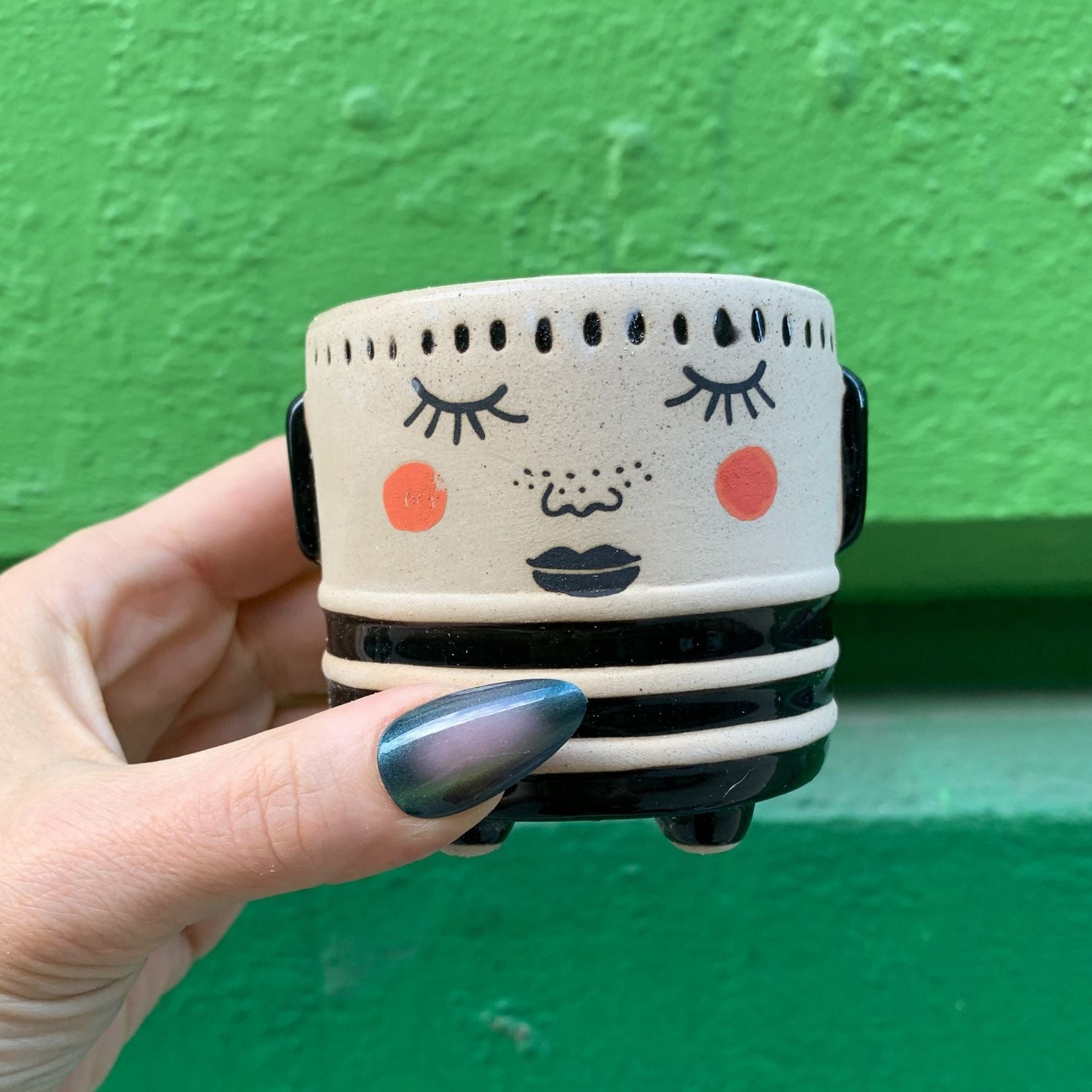 Blushing Face Planter Ceramic Pot by The Bullish Store