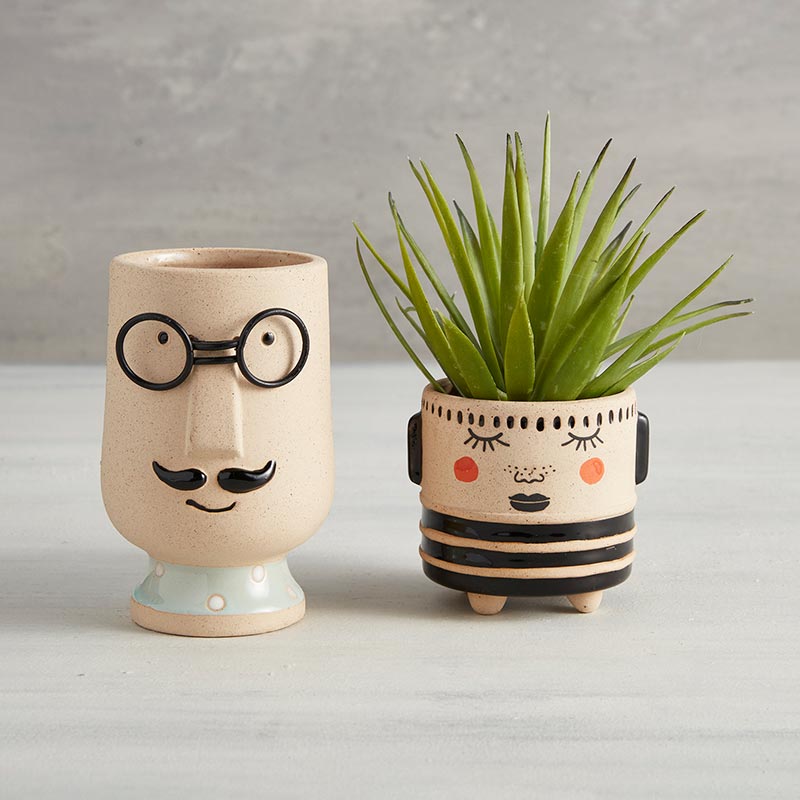 Blushing Face Planter Ceramic Pot by The Bullish Store